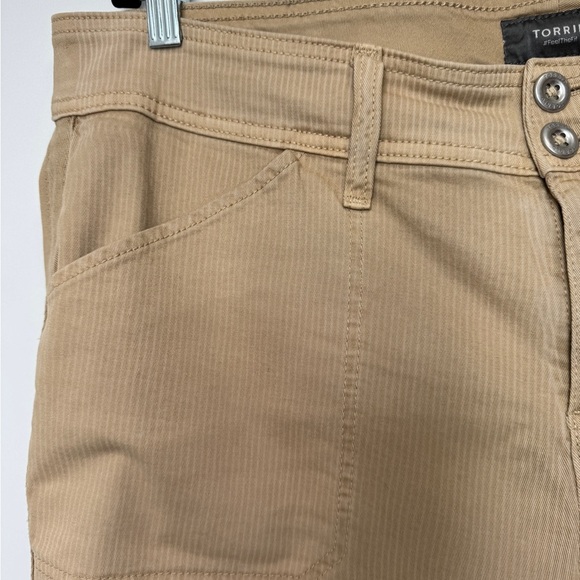 Torrid Thin Stripe Utility Pants Tan - Picture 5 of 9